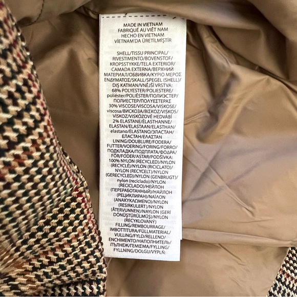 New LAUREN by RALPH LAUREN Quilted Tweed Down Vest Brown Sz 2 - Picture 16 of 17